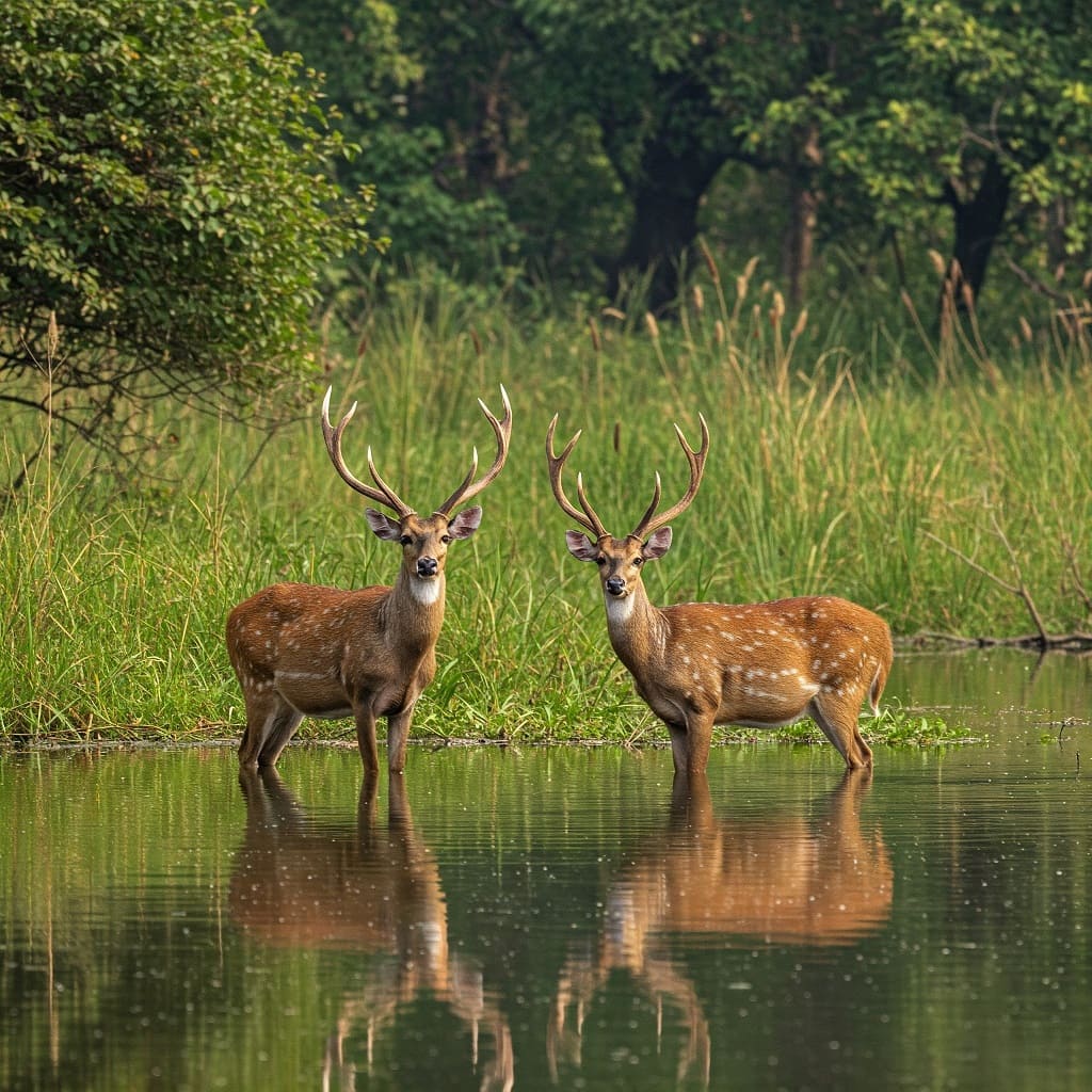 swamp deer in pilibhit tiger reserve